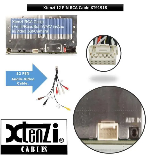 Alt view image 4 of 5 - Xtenzi RCA Cord Assembly Harness Car Audio Video Compatible with Pioneer AVH240EX, AVH241EX, DMH130BT, DMH240EX, DMH241EX, DMH340EX, DMH341EX, DMH342EX