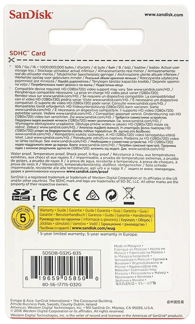 Alt view image 2 of 3 - SanDisk SDSDB-032G-B35 32 GB Secure Digital High Capacity (SDHC) - 1 Card