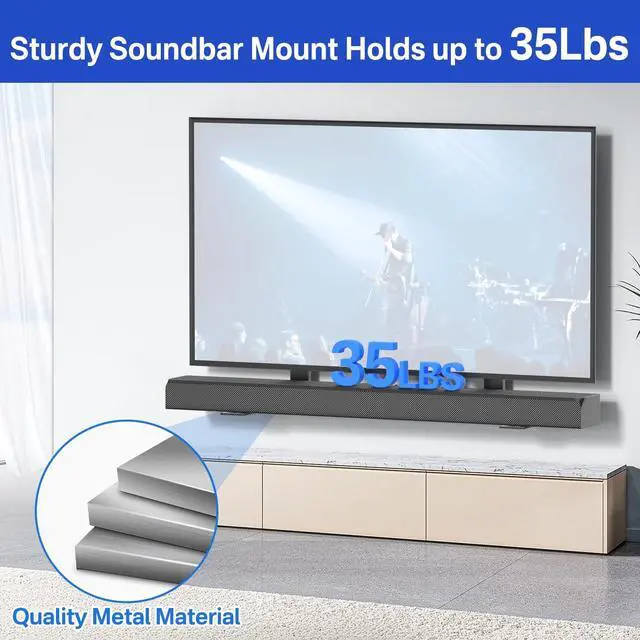 Alt view image 4 of 5 - Sound bar TV Mounts for Sony Soundbar TV Mount with Remote Holder - 13" Adjustable Height for Sony Soundbar Mounting Bracket Hold 35Lbs for Space Saving