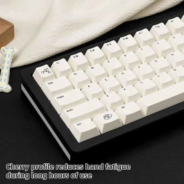 Alt view image 5 of 5 - TICKTYYPE Cream White Puppy PBT Keycaps Cherry Profile 5-Sided Dye-Sublimation Cute Animal Keycap Set 138 Keys for 60%/65%/75%/80%/100% Mechanical Keyboard