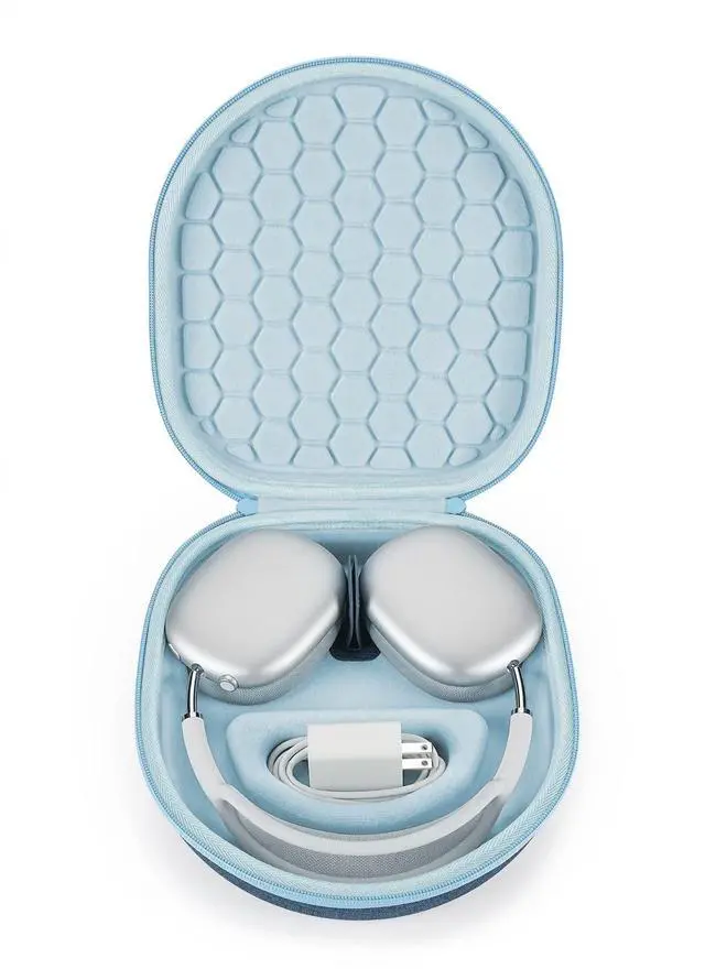 Main image of Smart Case for Apple AirPods Max Headphone Supports Sleep Mode, Hard Organizer Portable Carry Travel Cover Storage Bag (Blue)