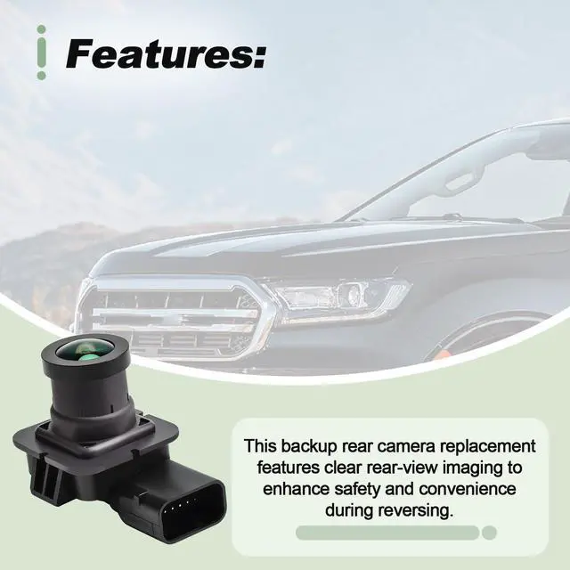 Alt view image 4 of 5 - Rear View Camera Park Assist Backup Reverse Camera Black Compatible with 2019-2021 Ranger Replace KB3Z-19G490-B KB3Z19G490B FO1960185 PAC504