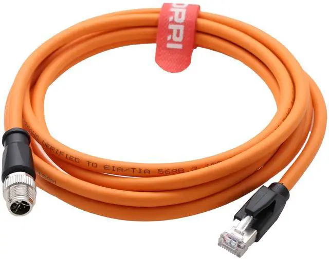 Alt view image 2 of 4 - M12 X-Coded 8Pin Male to RJ45 Ethernet Cat6 Network Cable for Cognex Vision Industrial Camera, Barcode Scanner Readers and Automation Sensor Applications, IP67 High Flex Durable Shielded Cable
