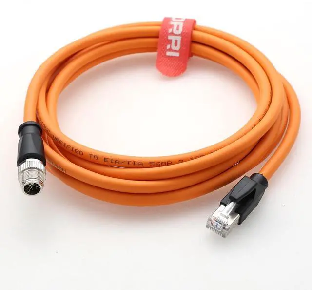 Alt view image 4 of 4 - M12 X-Coded 8Pin Male to RJ45 Ethernet Cat6 Network Cable for Cognex Vision Industrial Camera, Barcode Scanner Readers and Automation Sensor Applications, IP67 High Flex Durable Shielded Cable