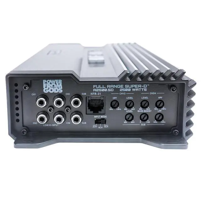 Alt view image 4 of 5 - Hifonics A2500.5D Alpha 2500 Watt 5 Channel Car Audio Amplifier, Hybrid Super D-Class Amp with MOSFET Power Supply & Bass Remote
