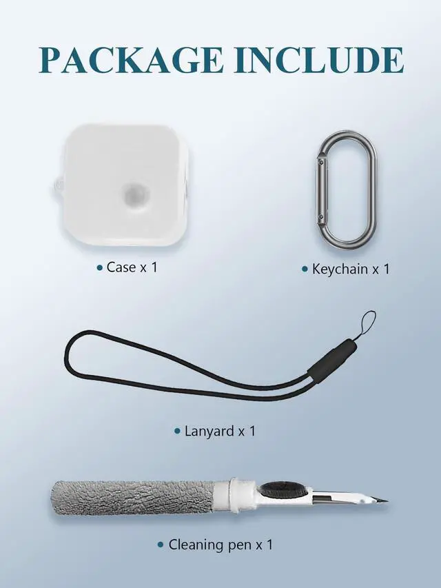 Alt view image 3 of 5 - Case for Nothing Ear 3 Earbuds 2025, WUNIAK Soft Silicone Protective Portable Scratch Shock Resistant Shell with Cleaner Kit & Carabiner & Lanyard for Nothing Ear3,White