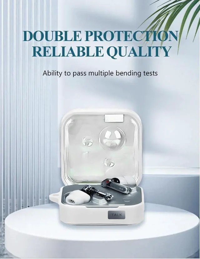 Alt view image 5 of 5 - Case for Nothing Ear 3 Earbuds 2025, WUNIAK Soft Silicone Protective Portable Scratch Shock Resistant Shell with Cleaner Kit & Carabiner & Lanyard for Nothing Ear3,White