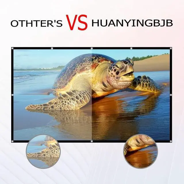 Alt view image 3 of 5 - Projector Screen,HUANYINGBJB 4K 16:9 HD Rear Front Projector Screens Foldable Projection Screen Double-Sided Portable Outdoor Indoor Projectors Screen for Movie Home Theater (200 inches)