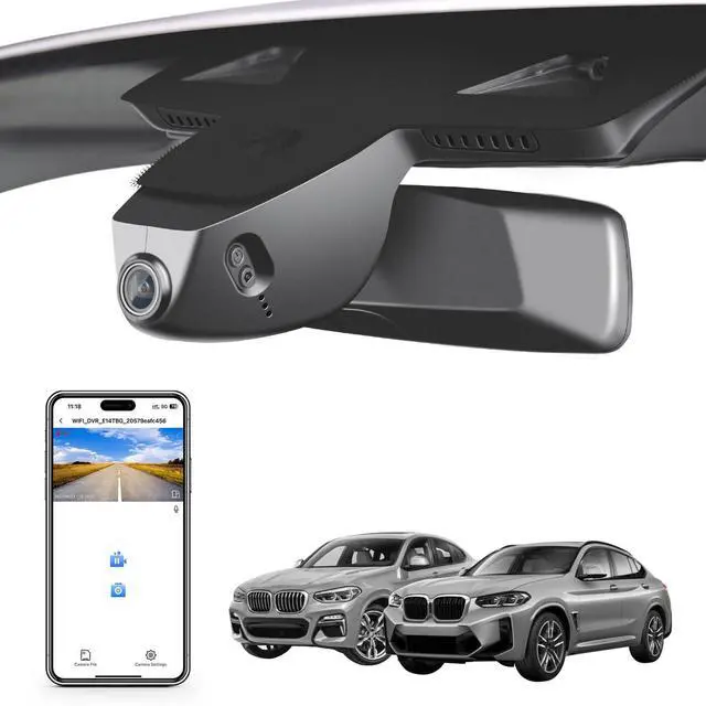 Main image of Mangoal 4K Dash Cam Custom for BMW X4 Gen2 G02 2019-2025 X4M F98 2020-2025(Model B), X4M M40i xDrive30i, OEM Style, 2160P UHD Video, WiFi & APP, 64GB Card