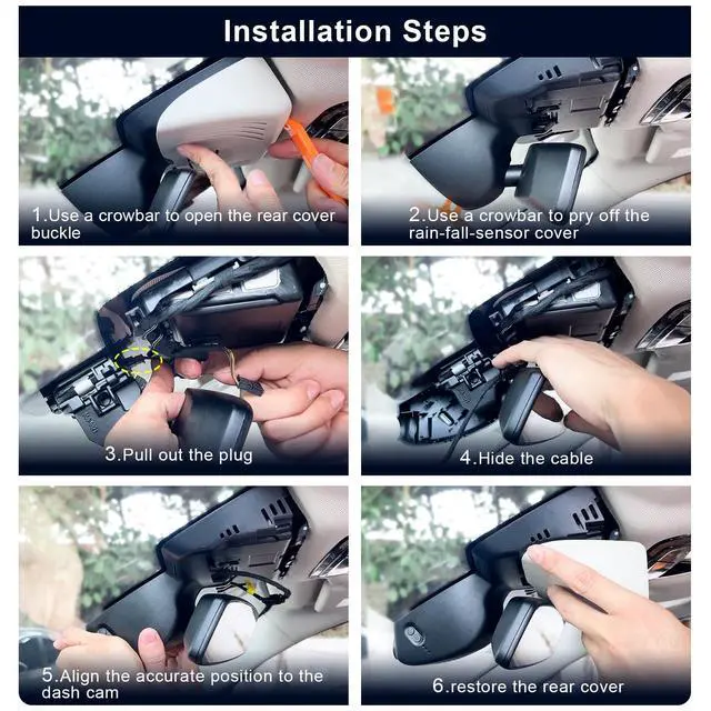 Alt view image 4 of 5 - Mangoal 4K Dash Cam Custom for BMW X4 Gen2 G02 2019-2025 X4M F98 2020-2025(Model B), X4M M40i xDrive30i, OEM Style, 2160P UHD Video, WiFi & APP, 64GB Card