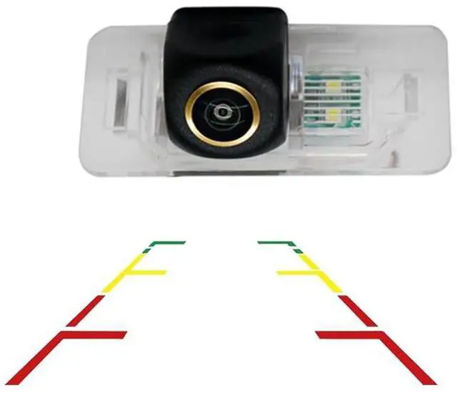 Main image of Vlicevrn Fisheye Vehicle Car Rear View Camera Dynamic Trajectory Backup Camera for BMW 1 E82 E88 3 M3 E46 E92 E96 X1 E84 X3 E83 5 M5 E39 E60 E61 X5 E53 E70 X6 E71 (Golden Fisheye Fixed)