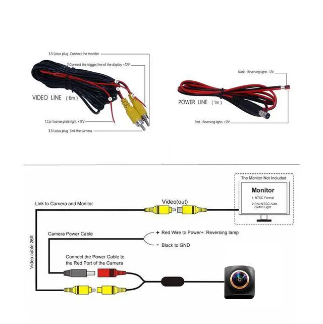 Alt view image 4 of 5 - Vlicevrn Fisheye Vehicle Car Rear View Camera Dynamic Trajectory Backup Camera for BMW 1 E82 E88 3 M3 E46 E92 E96 X1 E84 X3 E83 5 M5 E39 E60 E61 X5 E53 E70 X6 E71 (Golden Fisheye Fixed)