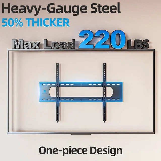 Alt view image 2 of 5 - 85 86 98 100 inch Heavy Duty TV Wall Mount for 55-120 inch Large TVs up to 220 LBS & 900x600mm Vesa, Ultra Slim Fixed TV Mount, Low-Profile TVS Bracket, 16" 24" 32" Wood Stud, Fit Most 65+ 75+ 120 TVs