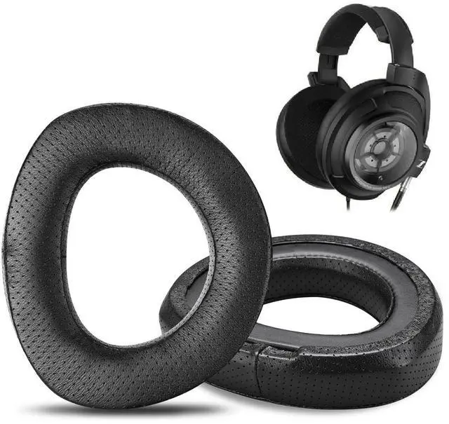 Alt view image 2 of 5 - Matecastle Upgraded Fenestrated Sheepskin Leather Ear Pads Compatible with Sennheiser HD820 Audiophile Headphones,Perforated Lambskin Ear Cushions for HD820 Headsets (Black)