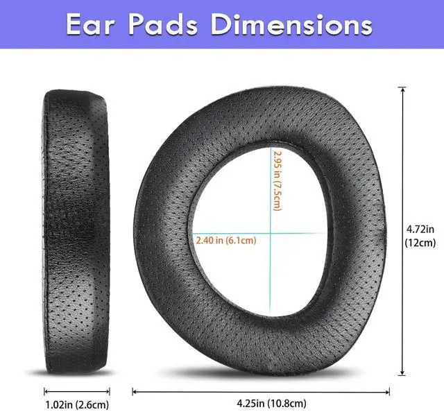 Alt view image 3 of 5 - Matecastle Upgraded Fenestrated Sheepskin Leather Ear Pads Compatible with Sennheiser HD820 Audiophile Headphones,Perforated Lambskin Ear Cushions for HD820 Headsets (Black)