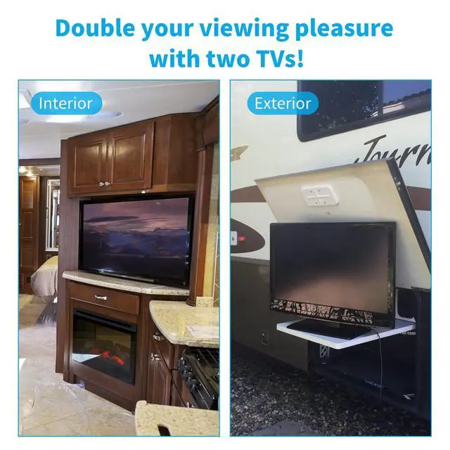 Alt view image 3 of 5 - RV TV Antenna Panel, Briidea Motorhome TV Antenna Control Panel with a Cigarette Lighter Socket, Dual Separator for The Second TV, Sensitive Signal Reception