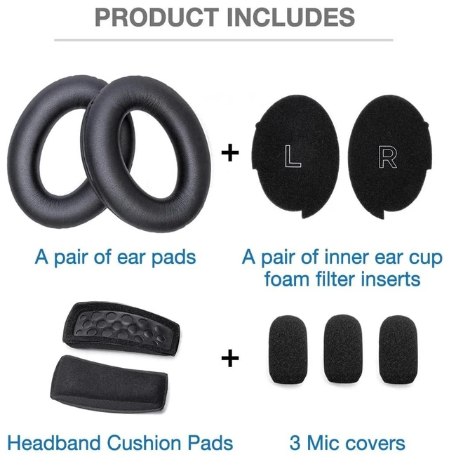 Alt view image 5 of 5 - Voarmaks Ear Pads & Headband & Mic Covers for Bose A30 Aviation Headset