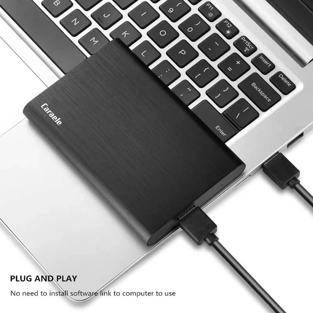 Alt view image 4 of 5 - Caraele 500GB Ultra Slim Portable External Hard Drive USB3.0 HDD Storage Compatible for PC, Desktop, Laptop, MacBook, Chromebook, Xbox One, Xbox 360, PS4 (Black)