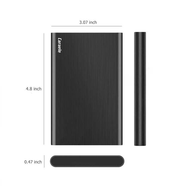 Alt view image 5 of 5 - Caraele 500GB Ultra Slim Portable External Hard Drive USB3.0 HDD Storage Compatible for PC, Desktop, Laptop, MacBook, Chromebook, Xbox One, Xbox 360, PS4 (Black)
