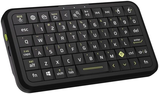 Main image of Phistone Mini Keyboard with Triple Mode (2.4G/Bluetooth/USB-C),RGB Backlit with Memory, Air Mouse, Ultra-Slim Portable, Compatible with Tablet/PC/Smart TV/Phone (iOS/Android/Windows/Mac)