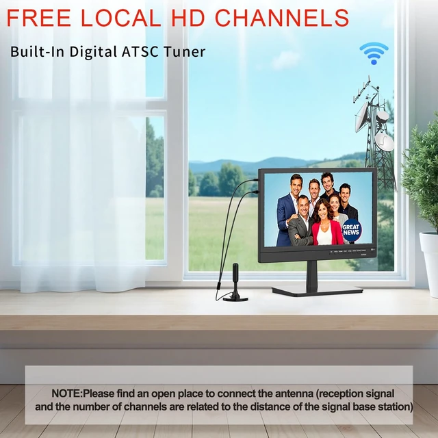 Alt view image 5 of 5 - Feihe 14 Inch TV Built-in DVD Player, HD Flat Screen Small TV DVD Player Combo with ATSC Tuner/HDMI/USB/AV/VGA Input, Suitable for Kitchen Bedroom RV Camper