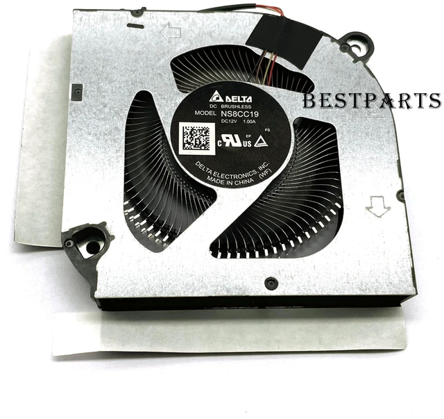 Alt view image 5 of 5 - BestParts New CPU+GPU Cooling Fan Replacement for ACER Predator Helios 300 15.6'' (PH315-55), Helios 300 17.3'' (PH317-56), All-Metal Blades AeroBlade 3D CPU Fan+ABS GPU Fan, 12V Fan