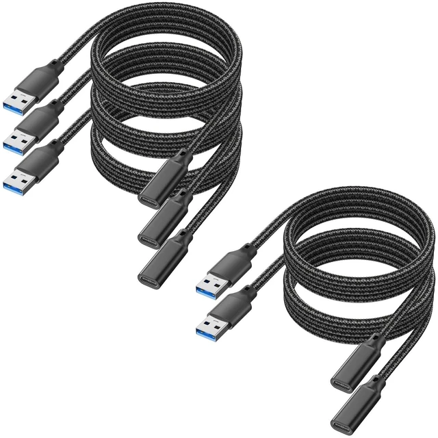 Main image of URELEGAN USB C Female to USB Male Cable 5FT 5-Pack,10Gbps USB A to USB C Extension Cable,USB 3.2 GEN 2 Data Transfer,60W Safe Charging USBA to C Adapter Cord for USB 2.0/3.0 Laptop,PC,U Disk,Charger