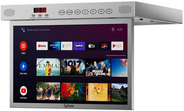 Main image of SYLVOX 15.6" Under-Cabinet Smart TV 360 Rotation, 90 Flip-Down Screen