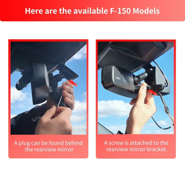 Alt view image 3 of 5 - G376 4K+2K Car Dash Cam Front and Rear for Ford F-150 F-250 Raptor 2021-2025,OEM Factory Look, UHD 3840P Video, Built-in WiFi & APP,FREE128G