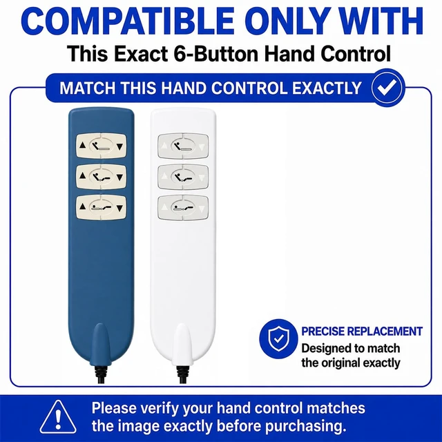 Alt view image 3 of 5 - Replacement for Leggett and Platt, Sealy Swingline, Craftmatic Adjustable Bed Base Wired Remote Control