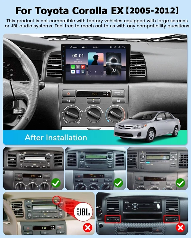 Alt view image 2 of 5 - Car Radio for Toyota Corolla EX 2005 2006 2007 2008 2009 2010 2011 2012