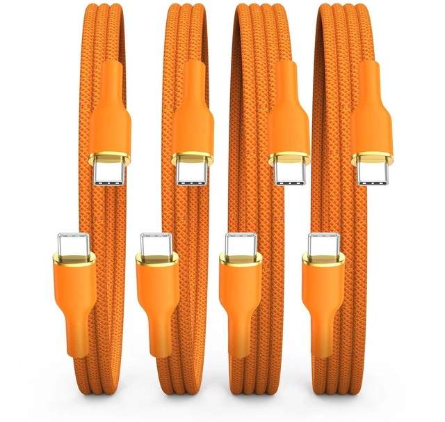 Main image of 240W USB C Cable 4-Pack (3.3ft/3.3ft/6.6ft/6.6ft), USBC Fast Charging