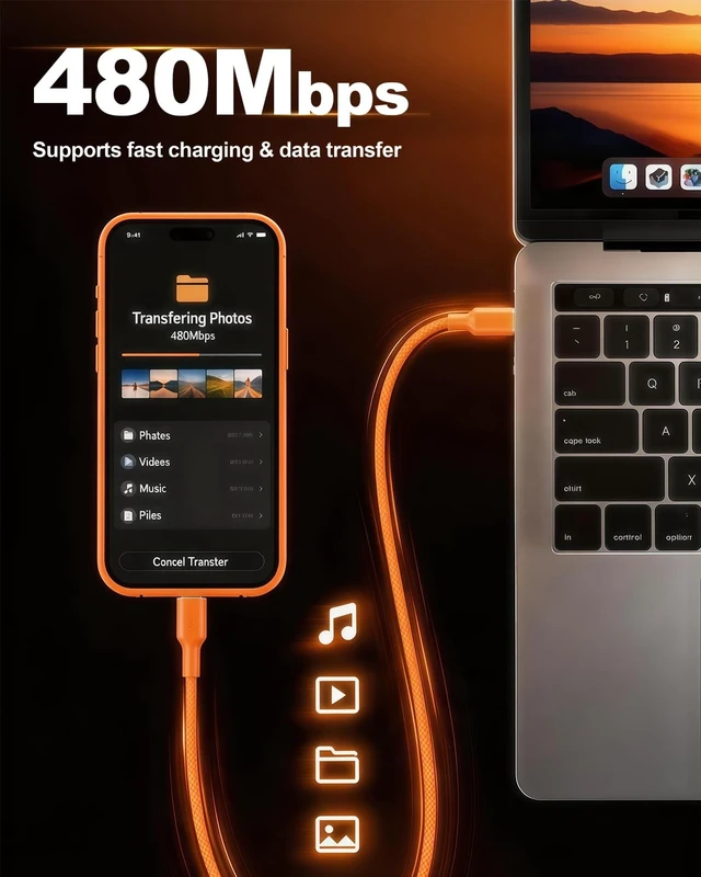 Alt view image 3 of 5 - 240W USB C Cable 4-Pack (3.3ft/3.3ft/6.6ft/6.6ft), USBC Fast Charging