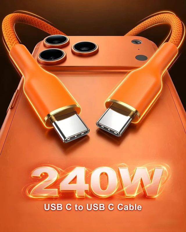 Alt view image 2 of 5 - 240W USB C Cable 4-Pack (3.3ft/3.3ft/6.6ft/6.6ft), USBC Fast Charging