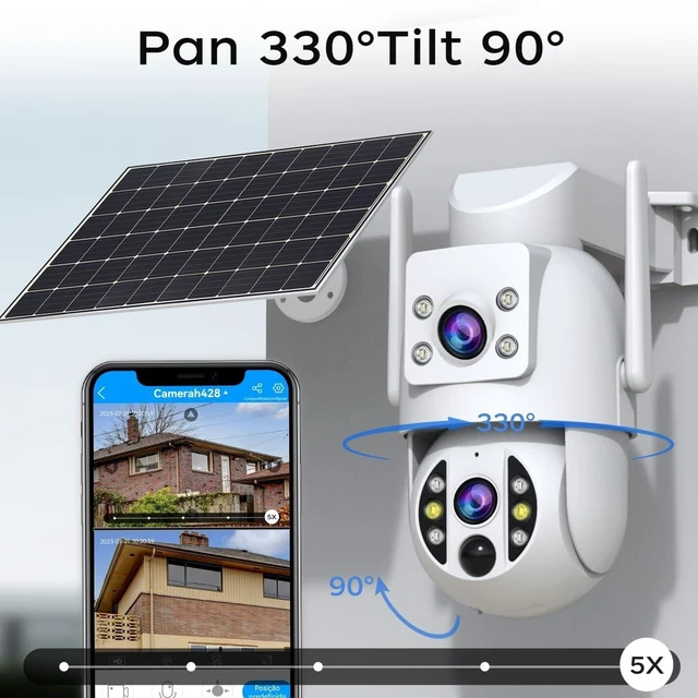 Alt view image 5 of 5 - JOOAN 3MP Wireless Solar Security Camera, IPX6 Weatherproof, Two-Way Voice Call, E-Zoom Support, Smart Motion Detection and Alarm, Long-Lasting Rechargeable Battery, 2.4G WiFi Connection