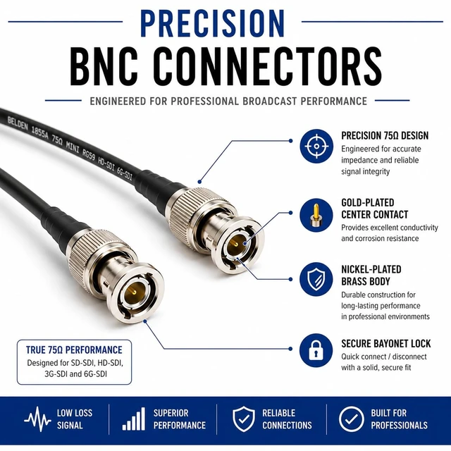 Alt view image 4 of 5 - AV-Cables 6G HD-SDI BNC to BNC Cable, 1855A, 100ft, Blue