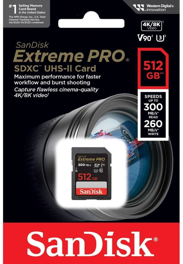 Alt view image 4 of 4 - SanDisk 512GB Extreme PRO UHS-II V90 SDXC Memory Card