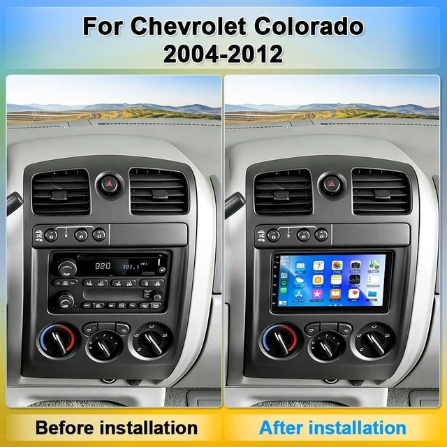 Alt view image 2 of 5 - Android 14 Car Stereo for Chevy Colorado 2004-2012 Double Din with Carplay Android Auto for 04-12 Colorado Radio w/7 inch HD Touchscreen Bluetooth WiFi FM/RDS GPS Mirror Link Navi Camera SWC, 2+32G