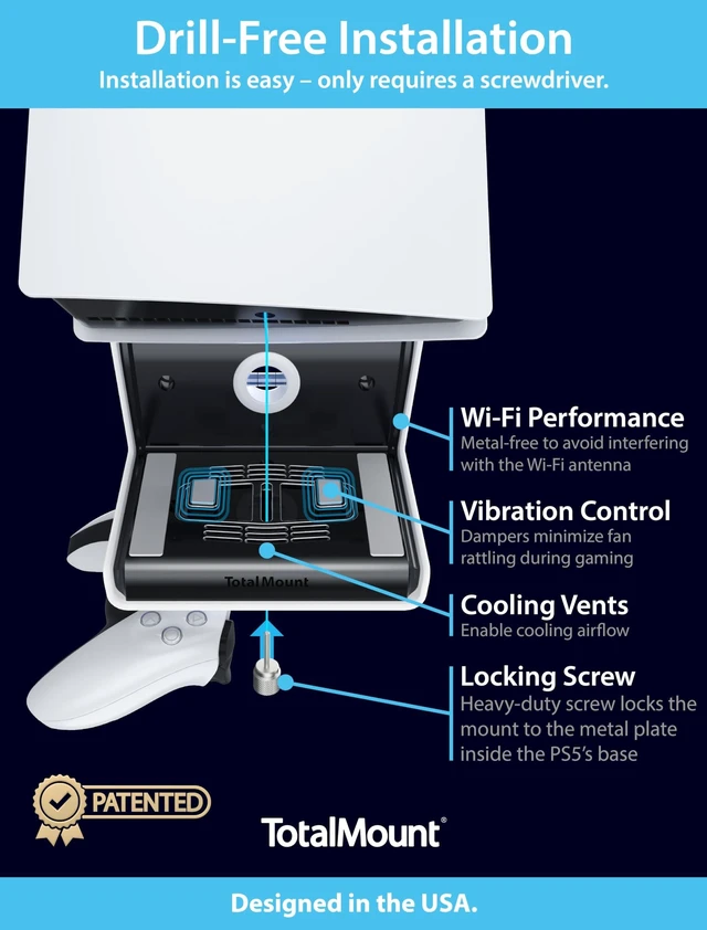 Alt view image 4 of 5 - TotalMount for All PS5 Models Premium Cooling Level Stops Vibration