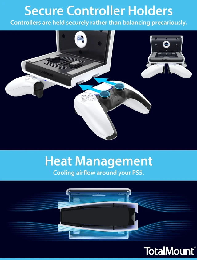 Alt view image 5 of 5 - TotalMount for All PS5 Models Premium Cooling Level Stops Vibration