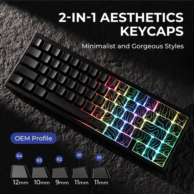 Alt view image 3 of 5 - XVX M67 60% Percent Keyboard Wireless, QMK/VIA Phantom Gaming Keyboard