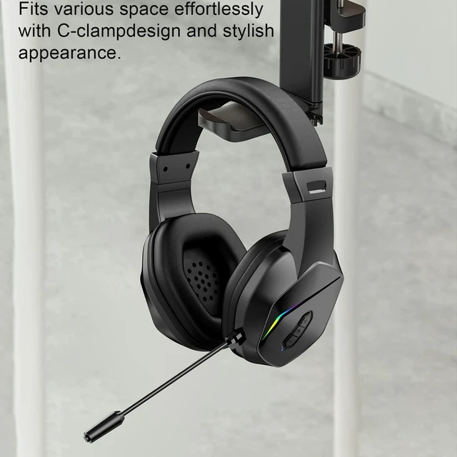 Alt view image 2 of 5 - Glaeptio Wireless Gaming Headset, 2.4G Bluetooth 5.4 with Noise Cancelling Mic 40mm Drivers 40H Battery RGB Light, for PC Computer Smartphone Tablet (Black)