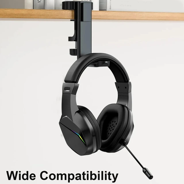 Alt view image 3 of 5 - Glaeptio Wireless Gaming Headset, 2.4G Bluetooth 5.4 with Noise Cancelling Mic 40mm Drivers 40H Battery RGB Light, for PC Computer Smartphone Tablet (Black)