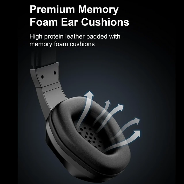 Alt view image 4 of 5 - Glaeptio Wireless Gaming Headset, 2.4G Bluetooth 5.4 with Noise Cancelling Mic 40mm Drivers 40H Battery RGB Light, for PC Computer Smartphone Tablet (Black)