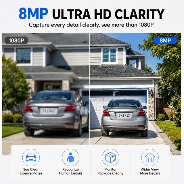 Alt view image 2 of 5 - BHVSON 8MP Home Security PoE IP Camera Dome Outdoor Indoor