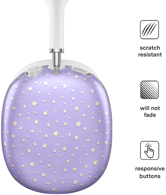 Alt view image 3 of 5 - VELVET CAVIAR Case Cover for AirPods Max 2 & 1 - Cute Protective Headphone Accesssories (Purple Stars)