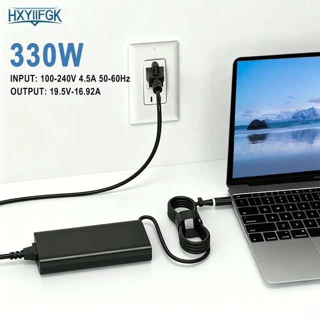 Alt view image 3 of 5 - 330W 19.5V 16.92A Laptop Charger Compatible with Dell Alienware M18 R2/R1