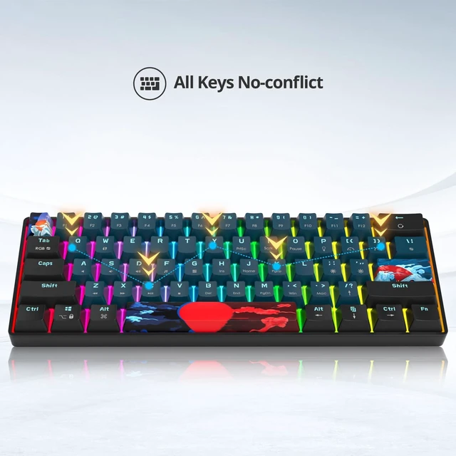 Alt view image 5 of 5 - surmen 60% Mechanical Gaming Keyboard,RGB Compact Wired Keyboard 60 Percent Backlight Anti-ghosting for Windows Laptop PC (61 Monster)
