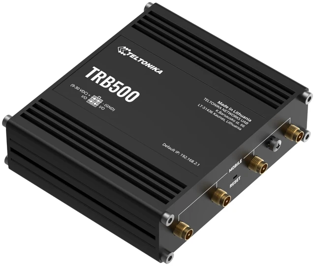 Alt view image 3 of 5 - Teltonika TRB500000000 Model TRB500 Industrial 5G Gateway; Speeds of up to 1 Gbps; Auto APN; 2x Inputs/Outputs; For use in Europe, Middle East, Africa, Oceania, Brazil; Not for use in USA