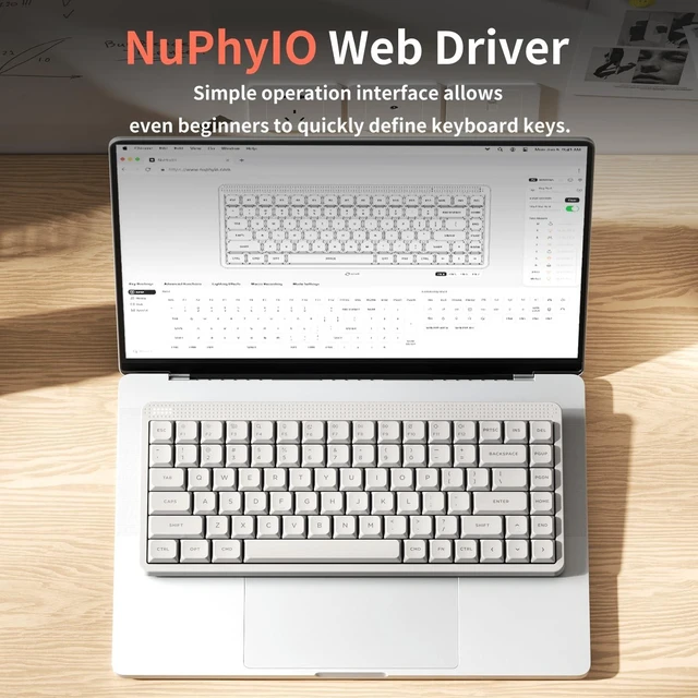 Alt view image 4 of 5 - nuphy Node75 Hot-swap Wireless Mechanical Keyboard White-Red Nano Switch
